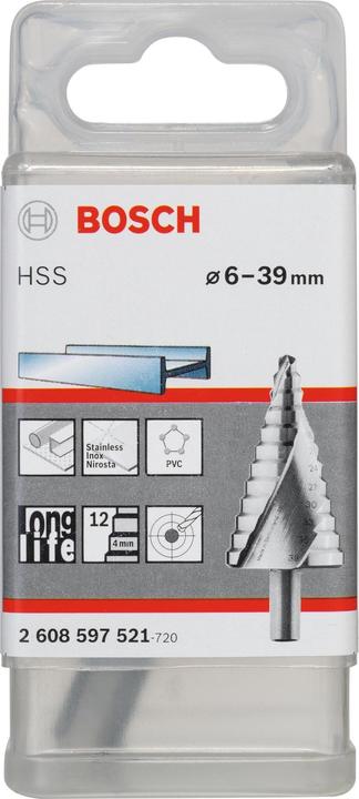 Produktbild Bosch Professional Zubehör Stufenbohrer HSS, 6 - 39 mm, 10 mm, 93,5 mm, 13 Stufen (10 mm)