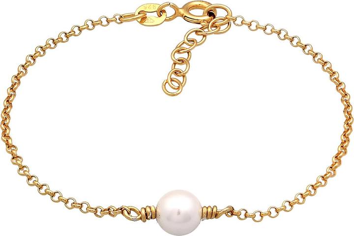 Elli Armband Kids Muschelkernperle Silber 925 (14 cm, 925er Sterling Silber, Muschelkernperlen, No Stein)