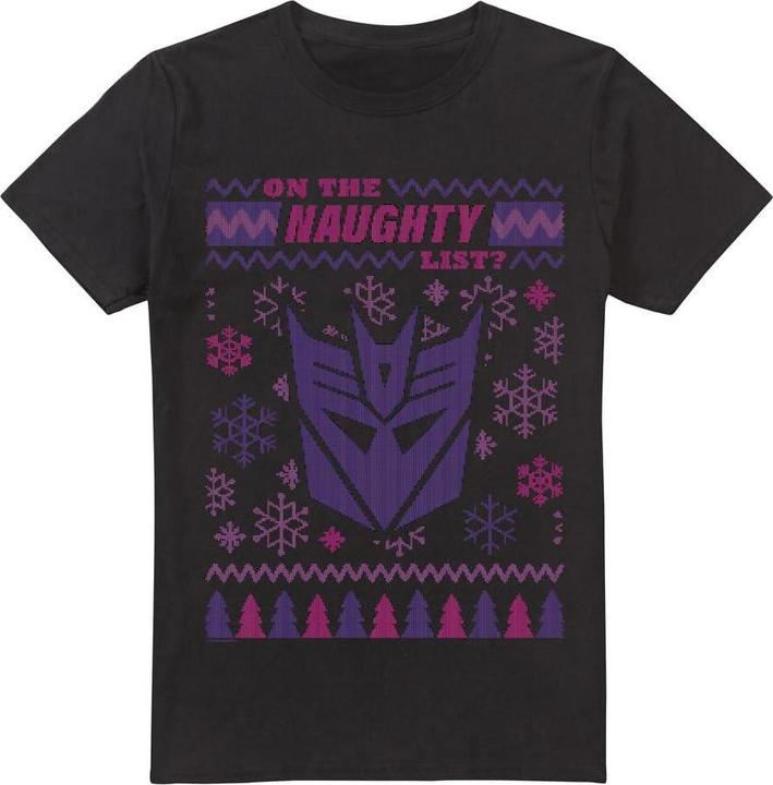 Actual product image Transformers Mens Decepticons Naughty List Christmas Jumper T-Shirt (4XL)