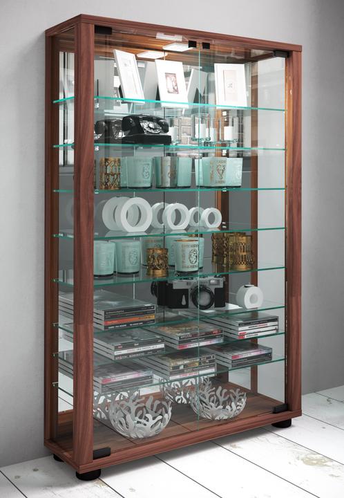 Actual product image VCM Collectors' Display Cabinet Floor Standing Glass Display Cabinet Glass Shelf Display Cabinet Glass (59 x 18 x 91 cm)