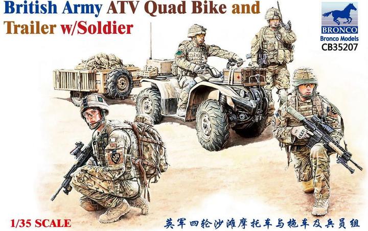 Actual product image Bronco British Army ATV Quad Bike and Trailer w/Soldier