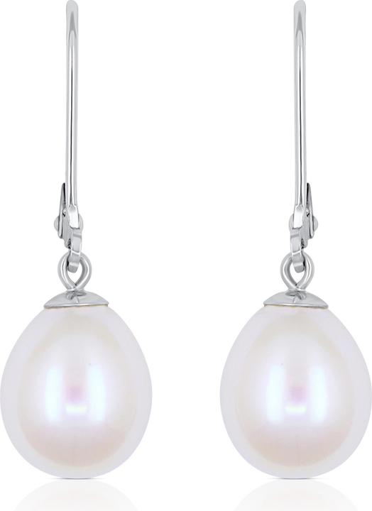 Immagine prodotto Muau Orecchini oro bianco 750 perla d'acqua dolce 9,5-10mm (Oro bianco 750/18 carati)