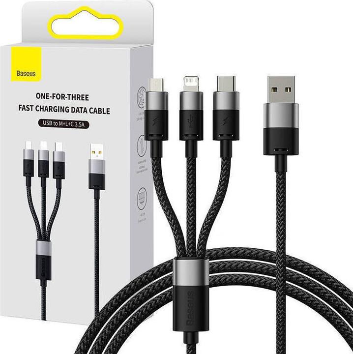 Baseus 3 in 1 USB Ladekabel (0.60 m, USB 3.0)