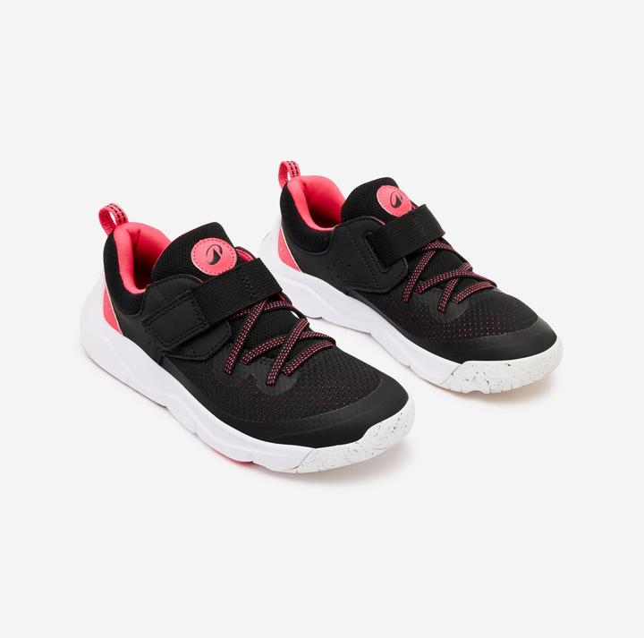 Actual product image Decathlon Kids' trainers elasticated laces velcro - Playful Fast black/pink (34)