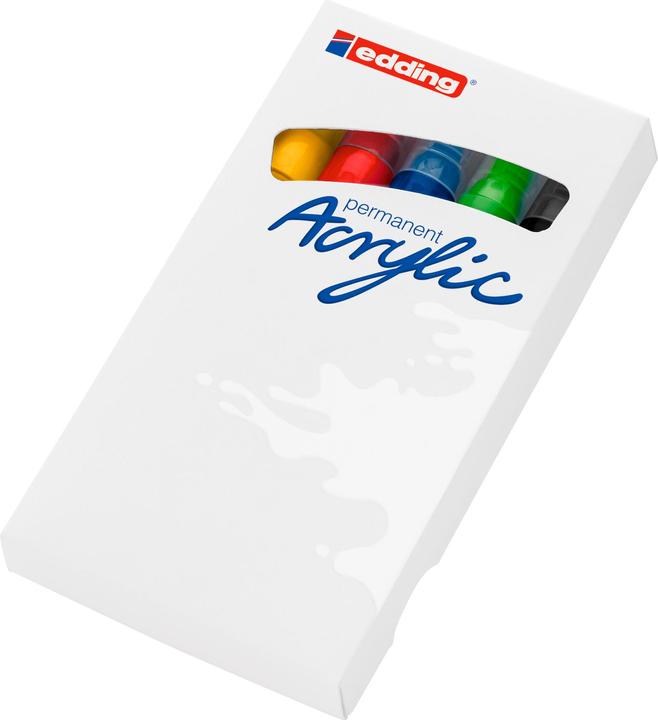 Produktbild Edding 5100 Medium (Enzianblau, Verkehrsrot, Verkehrsgelb, Gelbgrün, Schwarz, 3 mm, 5 x)