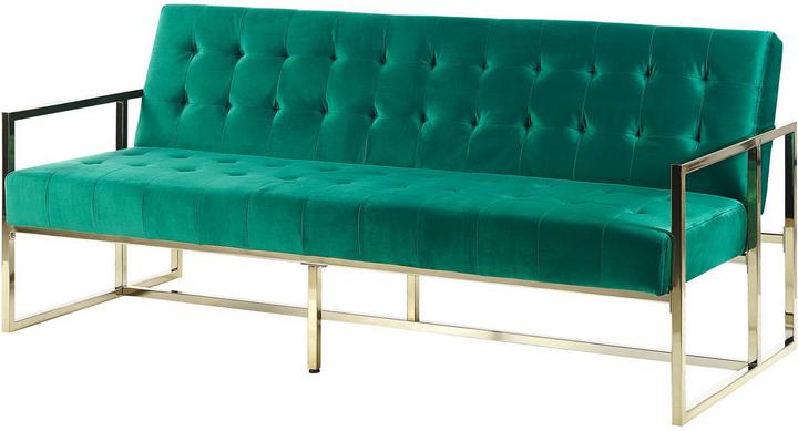 Produktbild Beliani Schlafsofa 3-Sitzer Samtstoff smaragdgrün MARSTAL (3-Sitzer)