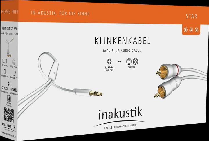 Actual product image Inakustik STAR stereo jack - 2x RCA (0.50 m, 3.5mm jack (AUX), Cinch)