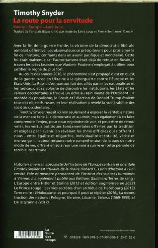 Image du produit La route pour la servitude : Russie-Europe-Amérique (Français, Snyder Timothy, 2023)