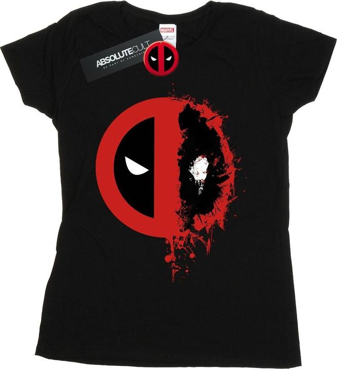 Actual product image Womens/Ladies Deadpool Split Splat Logo Cotton T-Shirt (XXL)