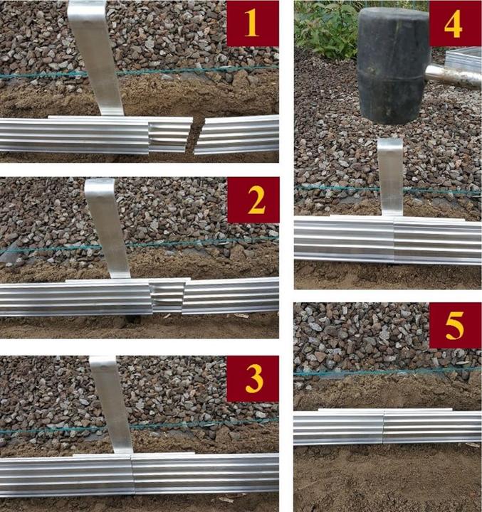 Immagine prodotto Green Split Set di 10 bordure in alluminio ultraresistenti da 24 cm x 1 m (lunghezza 10 m) | bordatura per (1000 cm)