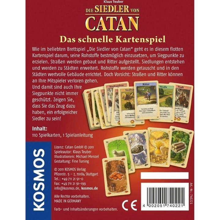 Image du produit Kosmos Les colons de Catan : le jeu de cartes rapide (Allemand)