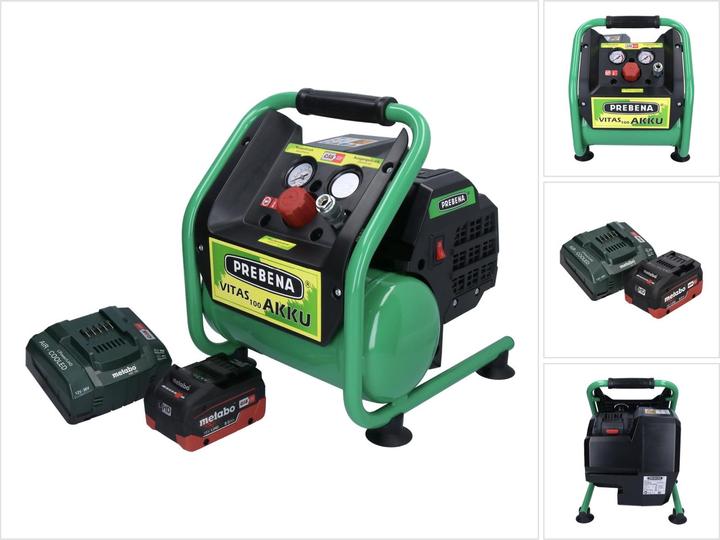 Produktbild Prebena VITAS 100-AKKU Kompressor 18 V 5 l 8 bar CAS Brushless + 1x Akku 8,0 Ah + LadegerÃ¤t (8 Bar, 5 l)