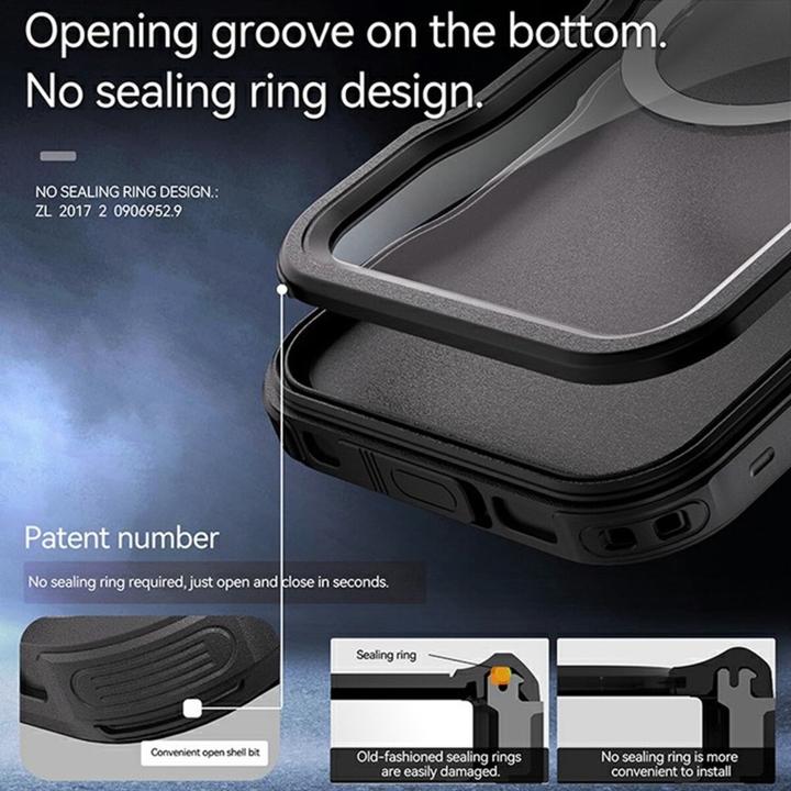 Image du produit Redpepper Apple iPhone 16 Pro - Dot Series Outdoor Case, IP68, MagSafe, étanche, noir (Apple iPhone 16 Pro)