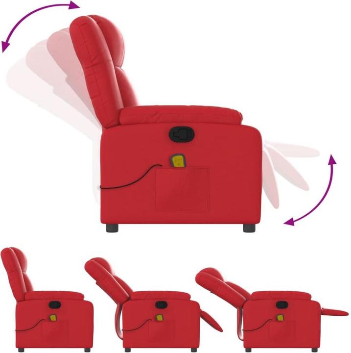 Productafbeelding VidaXL Massagefauteuil TV-fauteuil Relaxfauteuil Relaxfauteuil Rood kunstleer