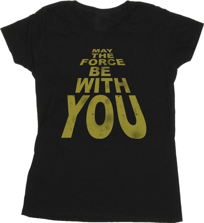 Actual product image Star Wars Womens/Ladies May The Force Be With You Cotton T-Shirt (XXL)