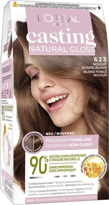 L'Oréal Paris Natural Gloss Coloration 623 Blonde Miel 395 (623 Nougat Dunkelblond)
