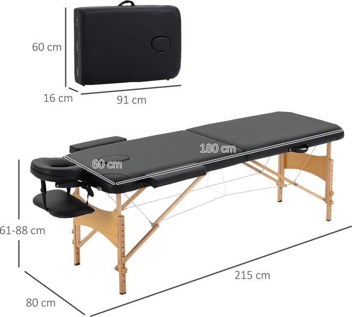 Produktbild Homcom Massagetisch mit Kopfstütze und Tragegriffen