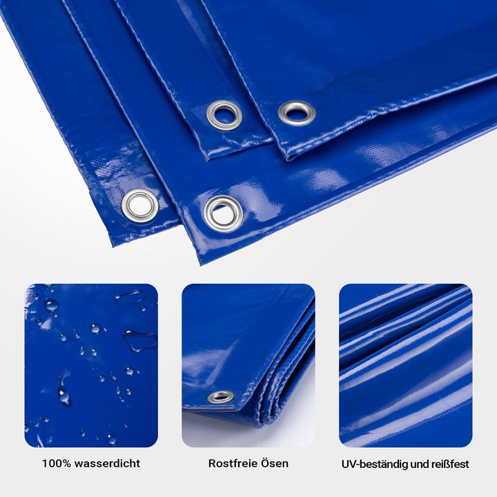 Image du produit Wiltec Bâche de couverture résistante aux intempéries bleu 4x7m bâche de jardin en polyester 650g/m² bâche