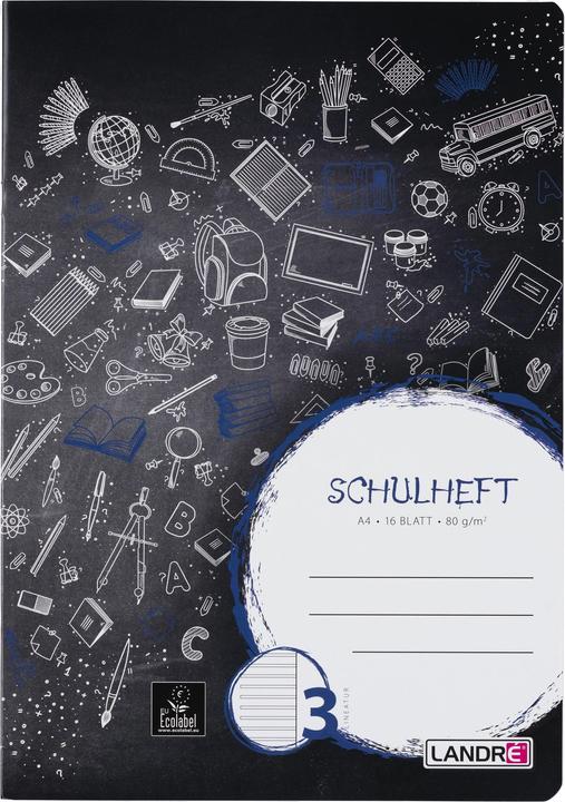 Produktbild Landré Schulheft DIN A4, Lineatur 3R / liniert, 16 Blatt (A4, Harter Einband)