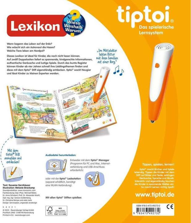 Actual product image tiptoi Wieso? Weshalb? Warum? Lexikon (German, Melanie Brockamp, Susanne Gernhäuser, 2023)