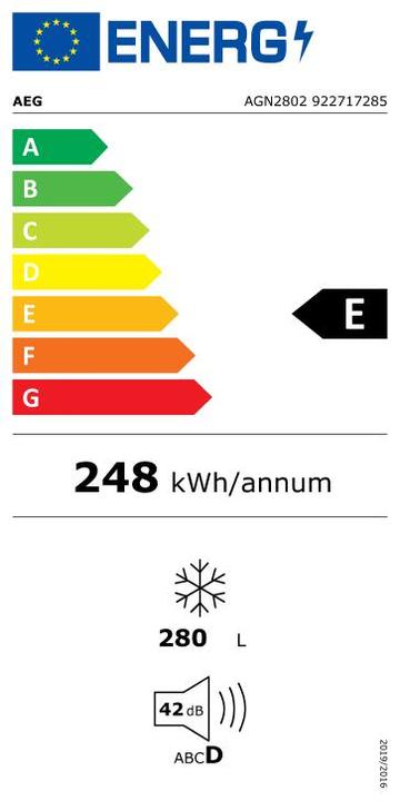 Energy Label AEG AGN2802 (Stand-alone, 279 l)