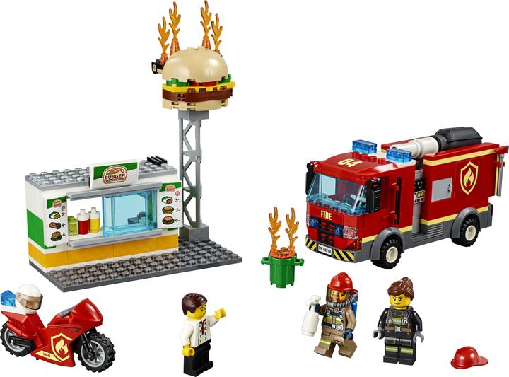 Actual product image LEGO Fire brigade deployment at Burger Restaurant (60214, LEGO City)
