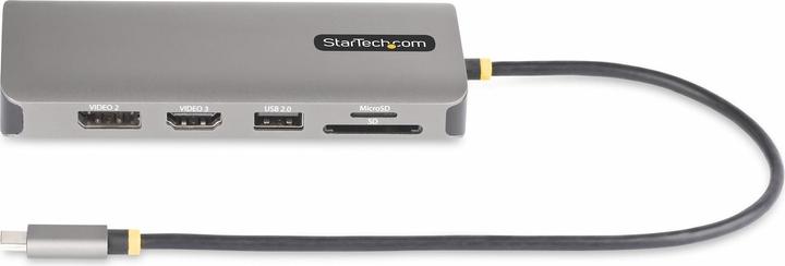 Immagine prodotto StarTech COM Adattatore multiplo USB-C a tre monitor 2x 4K 60Hz + 4K 30Hz HDMI e DP 4x USB-A 100W GbE L (USB-C, 4 Porti)