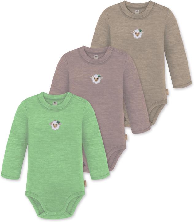Normani 3er Pack Baby Merino Langarmbody „Tuai" - 9403