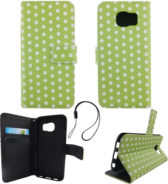 Produktbild König Design Schutz Hülle für Samsung Galaxy S6 Polka Dot Grün Tasche Cover Case Book Style (Samsung Galaxy S6)