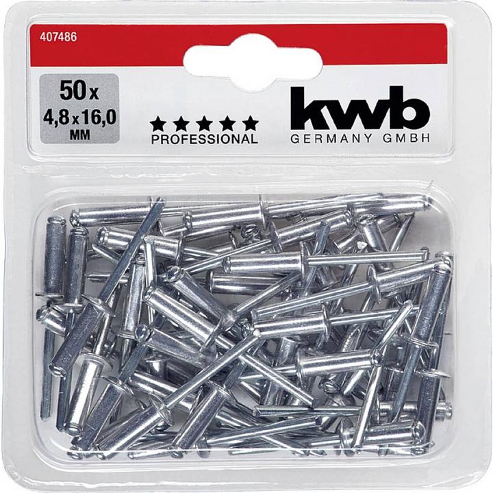 Actual product image kwb Blind Rivets, 4.8 x 16.0 mm