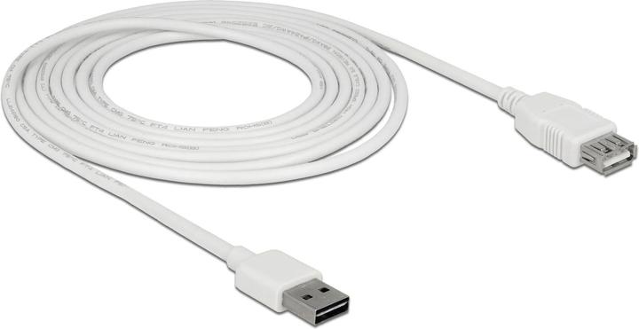 Image du produit Delock Câble d'extension USB2.0 Easy, 3m, blanc (3 m, USB 2.0)