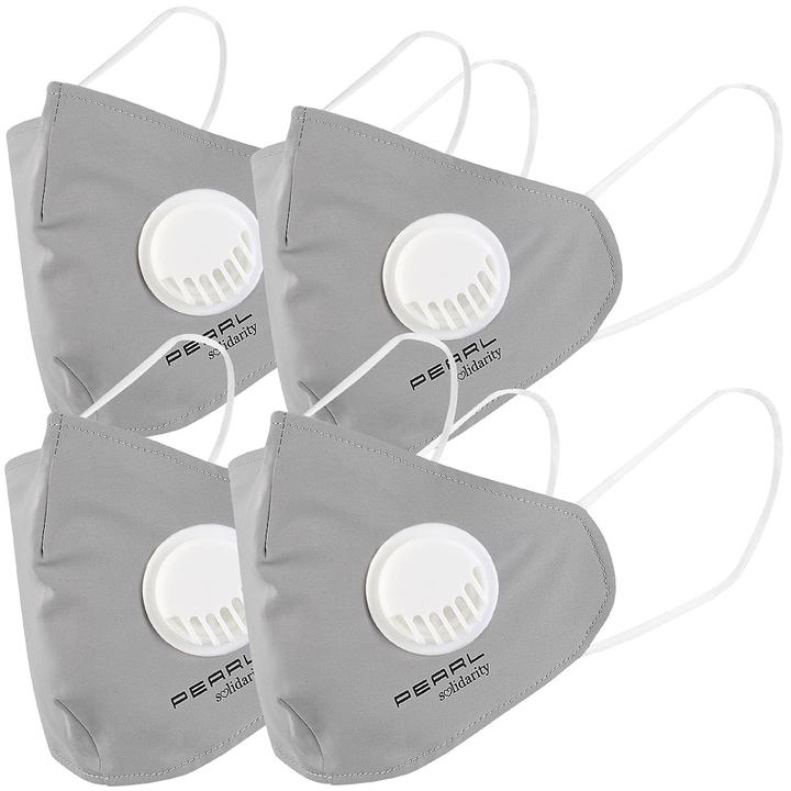 Produktbild Pearl 4er-Set Mund-Nasen-Stoffmasken mit Ventil (4 x)