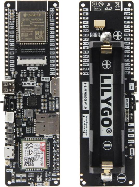 Actual product image Lilygo T-SIM7080G-S3 with NB-IoT Cat-M and GPS
