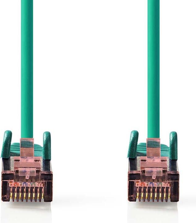 Actual product image Nedis CAT6 network cable - RJ45 male - RJ45 male - S/FTP - 0.50 m - Round - LSZH - Green - Label (U/FTP, CAT6, 0.50 m)