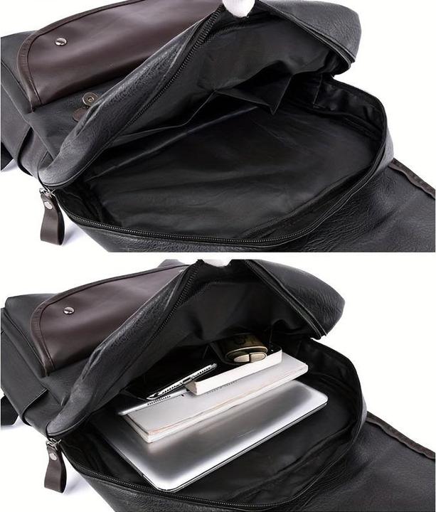 Immagine prodotto Only-Bags.Store Zaino vintage semplice da uomo in pelle PU con grande capacità, zaino da viaggio casual all'aperto