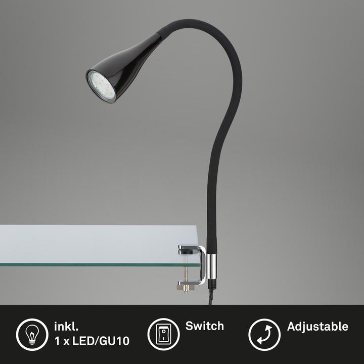Actual product image Briloner LED clamp light, black, 1xLED/GU10/2.9W (250 lm, GU10)