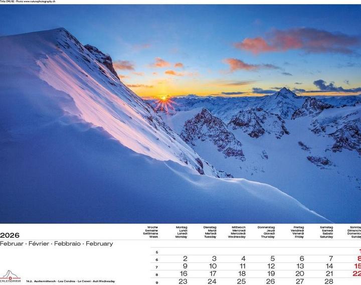 Produktbild Schweiz-Suisse-Svizzera-Switzerland 2026 (40 x 31 cm, Harter Einband, Französisch, Deutsch)