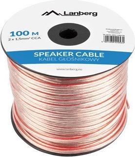 Actual product image Lanberg SC-2X15-10CC-1000-TR audio cable Transparent (100 m, 1.50 mm²)