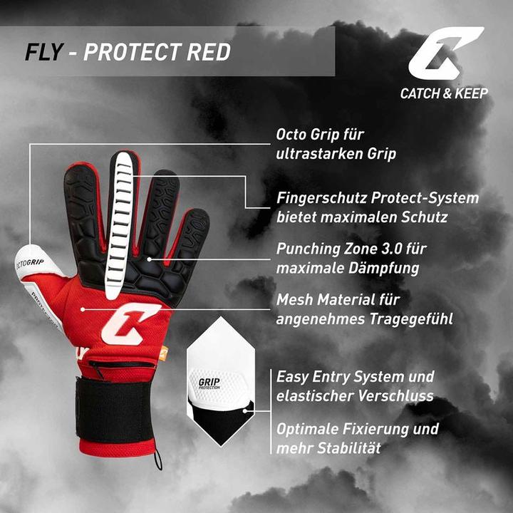 Immagine prodotto Catch & Keep Guanti da calcio Fly Protect Gr. 9 Rosso Guanti da portiere (9)
