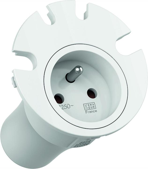 Produktbild Bachmann LOOP IN französische UTE Steckdose mit 4x Kabeldurchführung, weiss (938.102) (1 x, CEE 7/3, CEE 7/5, 2 m)