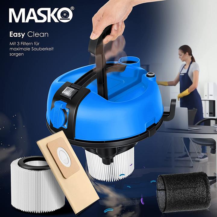 Actual product image Masko Industrial Vacuum Cleaner Blue (Wet dry vacuum cleaner)