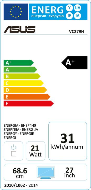 Energie-Label ASUS VC279H (1920 x 1080 Pixel, 27.01")