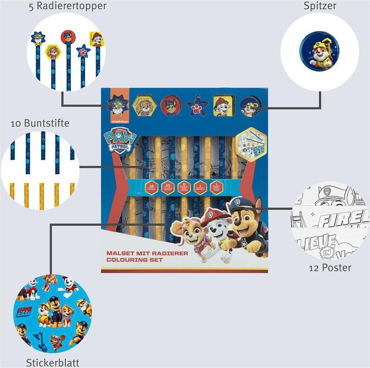 Actual product image Undercover Paw Patrol colouring set in parts