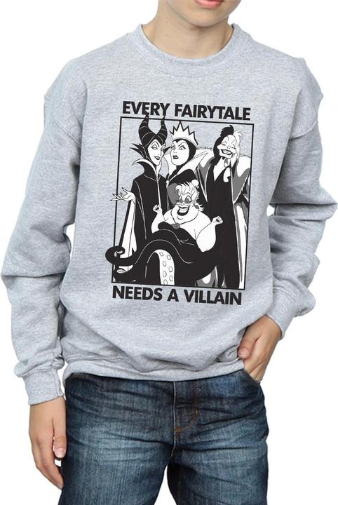 Actual product image Disney Boys Every Fairy Tale Needs A Villain Sweatshirt (152, 158)