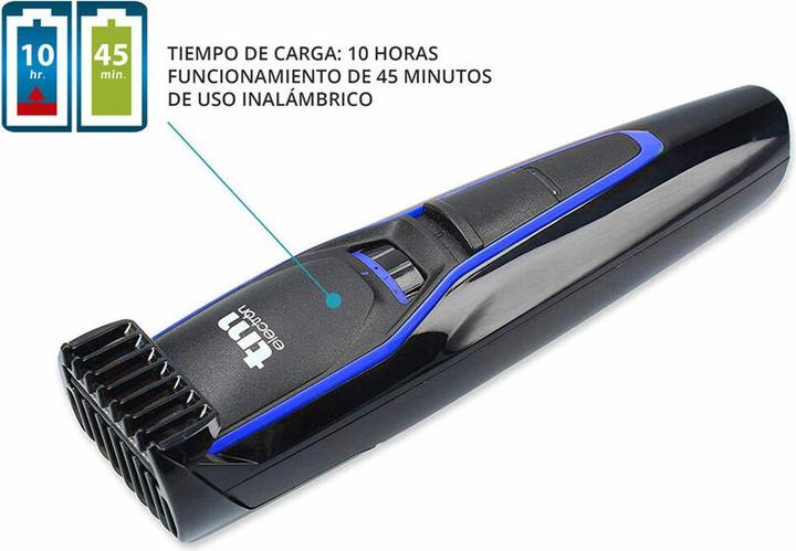 Produktbild TM Electron TMHC109A Cordless Hair Clipper with 600mAh Battery and 20 Cutting Lengths - Blue/Black