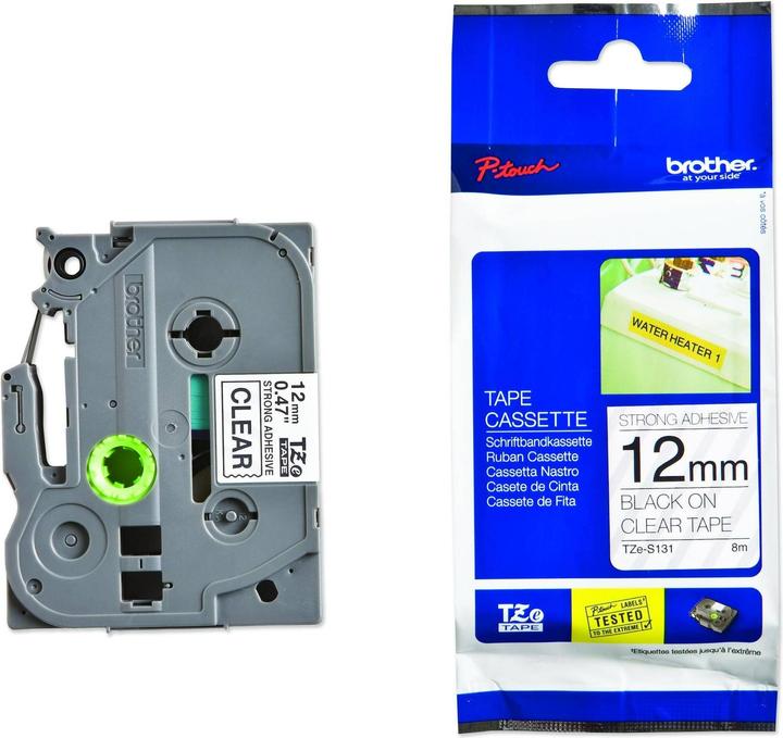 Produktbild Brother TZE-S131 schwarz auf transparent (1.20 cm, Schwarz, Transparent)