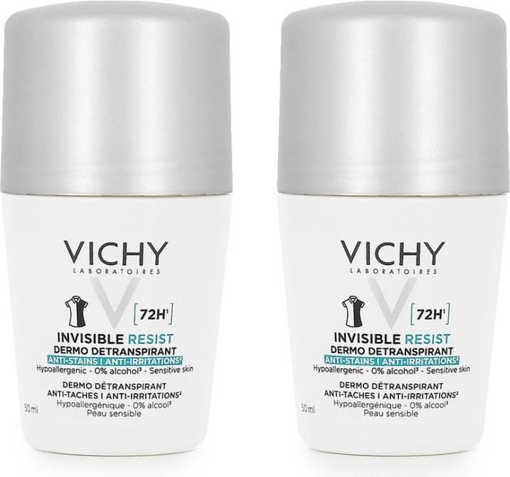 Immagine prodotto Vichy Lot de 2 Déodorants Roll On Invisible Resist - 2 x 50 ml (Roll-on, 100 ml)