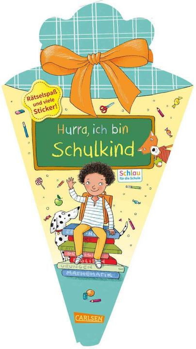 Schlau für die Schule: Hurra, ich bin Schulkind (Schultüte mint/gelb) (30.70 cm, 1 x)