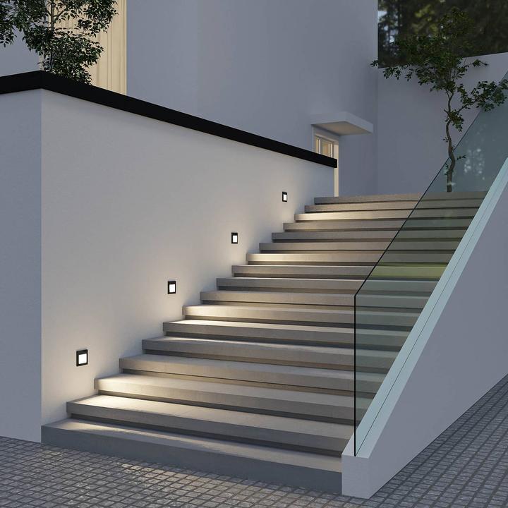 Image du produit Arcchio Yariki LED encastré de mur, noir (214 lm)