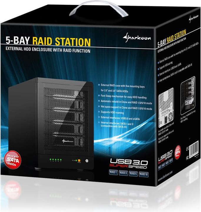 Actual product image Sharkoon 5-bay RAID station (3.5", 2.5")